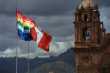 Peruvian & Inca flags, main square, Cusco
