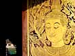 Painted Buddha Temple Door